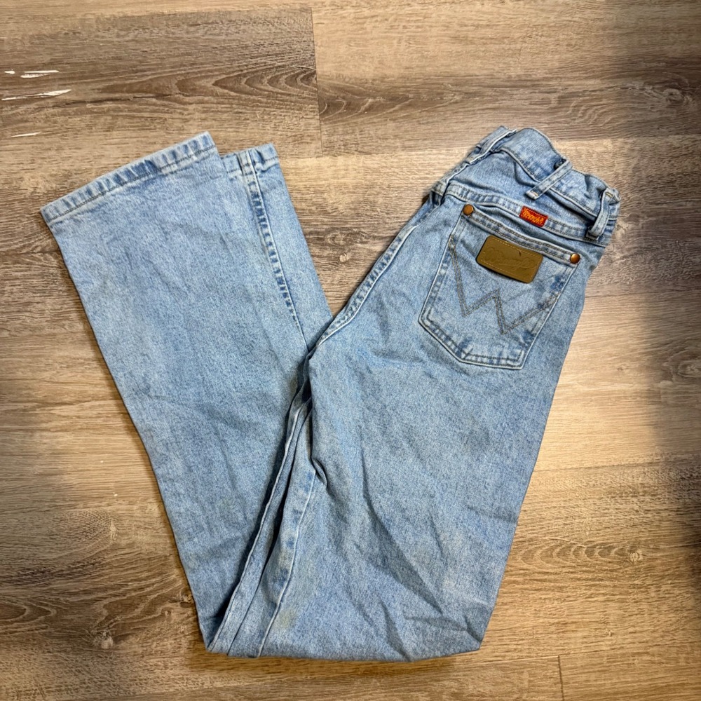 Wrangler Light Wash High Rise Straight Leg Denim Jeans Mens 9x34